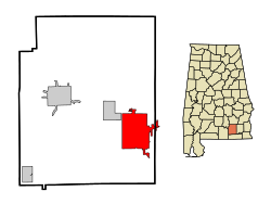 Coffee County Alabama Incorporated and Unincorporated areas Enterprise Highlighted